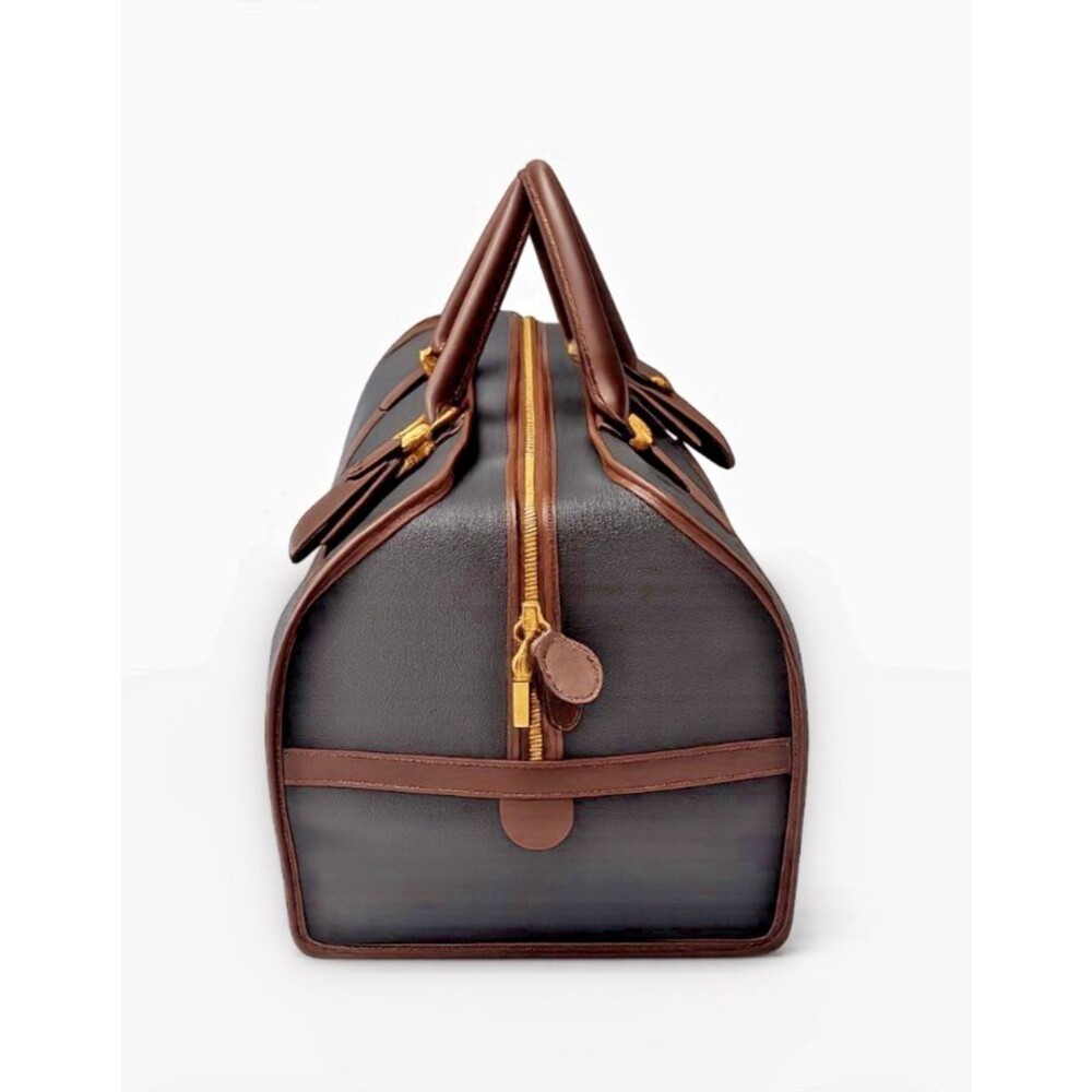 Dunhill Boston Weekender Bag Leather  & Coated Canvas-Luggage Tag & Lock/key - Picture 4 of 15